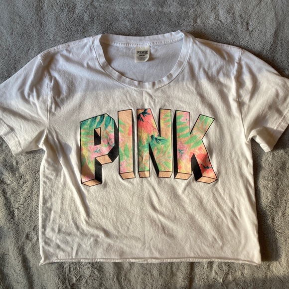 EUC PINK by Victorias Secret white crop top size medium - Picture 3 of 6